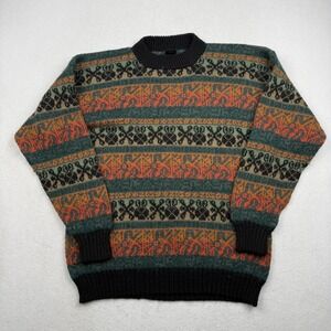 ML Kessler Sweater Mens XL Alpaca Knit Pullover Crewneck Retro Pattern